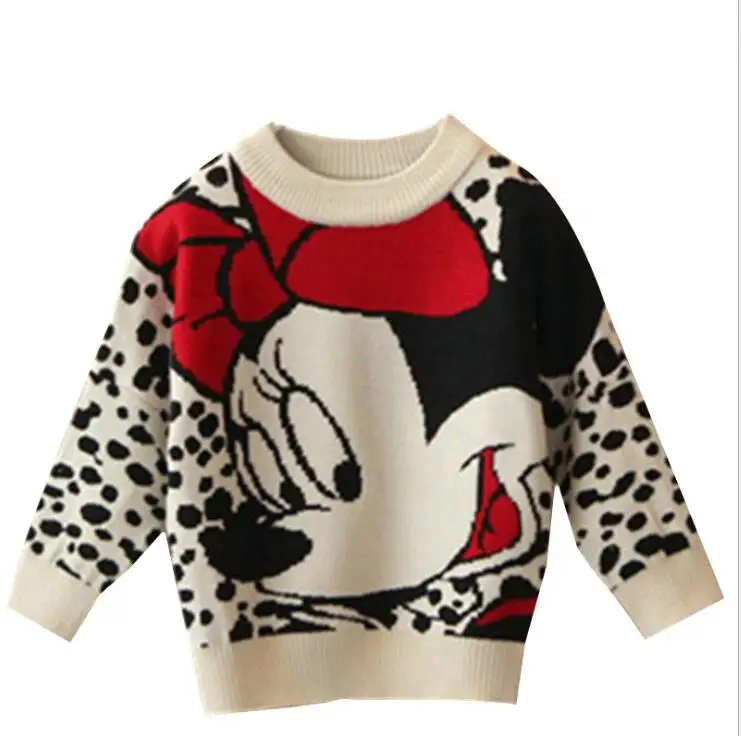 Новый Модный пуловер с Микки и Минни для маленьких девочек 2 7 лет весна осень 2019
