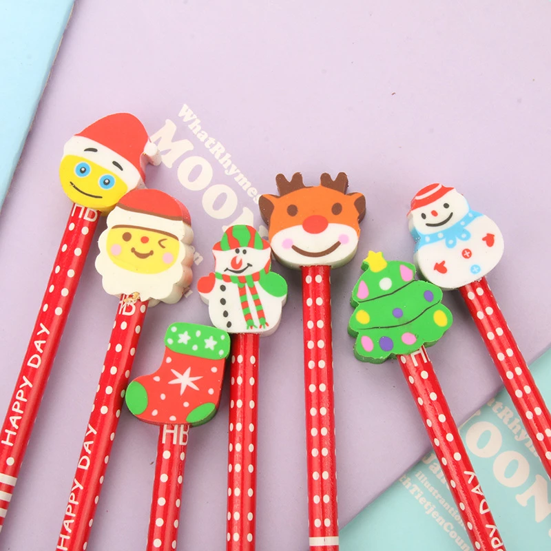 

New Christmas pencils with rubber manufacturers direct students to study stationery Stationery office supplies for students