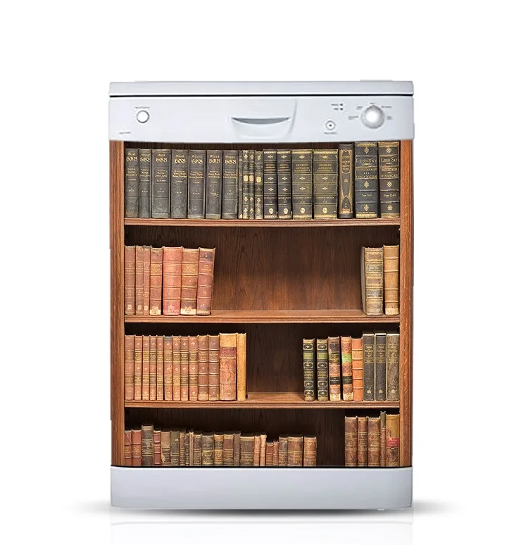 Оптовая продажа 3D чехол для книжной полки самоклеящаяся наклейка холодильника и