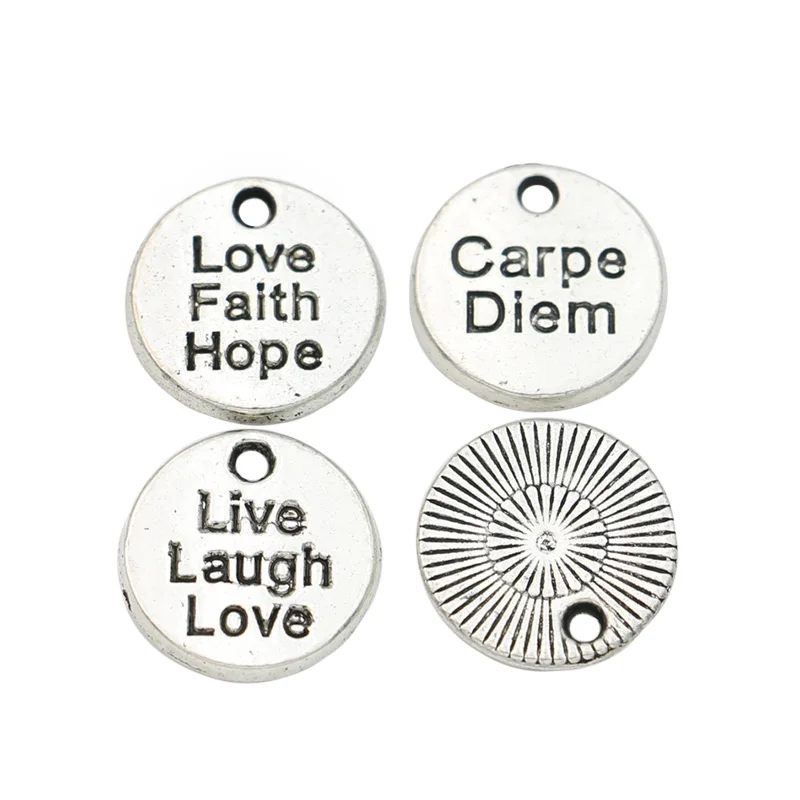JAKONGO антикварные посеребренные Подвески Love Faith Hope для изготовления ювелирных