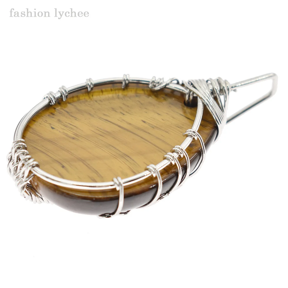 Модный подвеска дерево жизни из натурального камня личи для женщин, ювелирные изделия для создания украшений DIY, аксессуары-шармы.