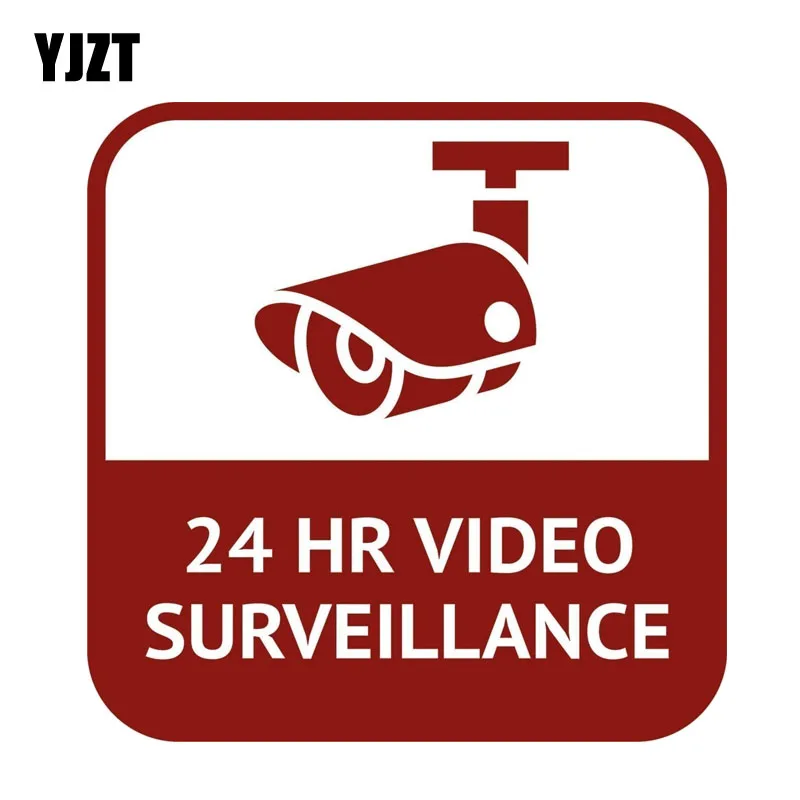 

YJZT 15.9CM*15.9CM Personality CCTV 24 Hour Video Surveillance Car Sticker Funny PVC Decal 12-0545