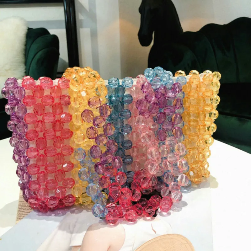 Летний Новый Радужный акрил Сумка дизайнерская жемчужная желе сумка клатч