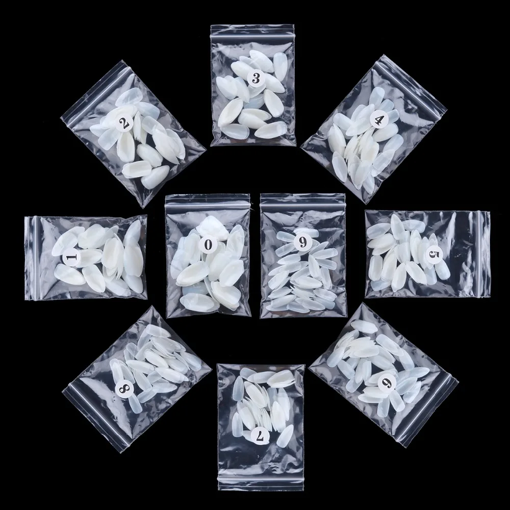 

10 Packs/ 500 Pcs Natural False Nails Full Cover French Acrylic DIY Sharp Ending Fake Nail Tips Stiletto Nails A0464X