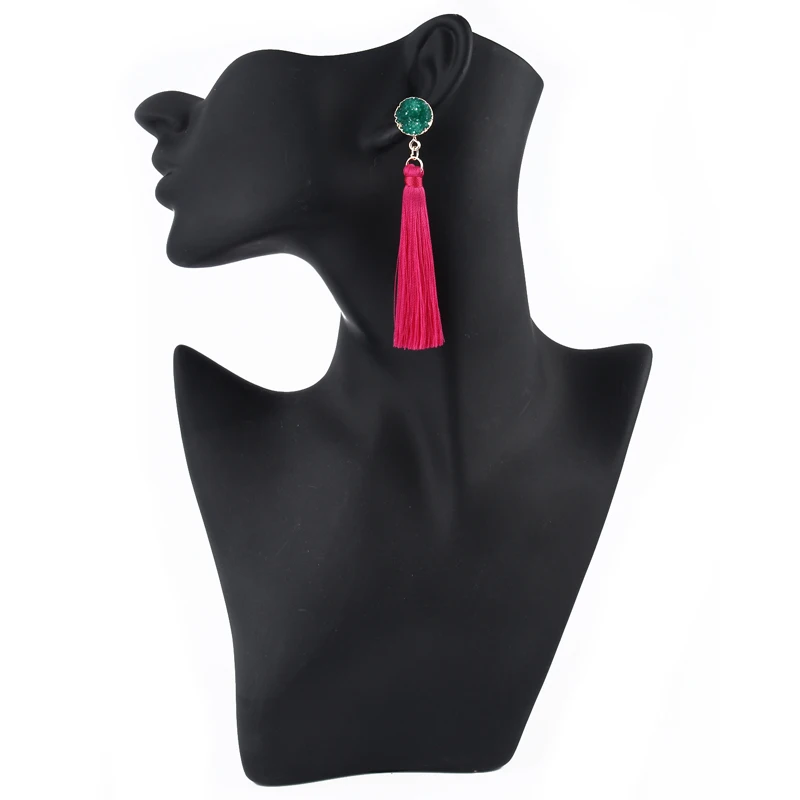 Dayoff этнические полимерные геометрические круглые серьги гвоздики ручной работы