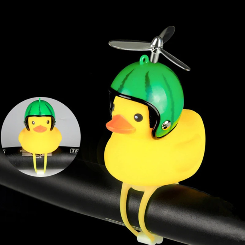 1pcs Cartoon Yellow Silica Gel Little Duck Shape Bicycle Bells Shining Mountain Bike Handlebar Head Light Accessories New | Спорт и