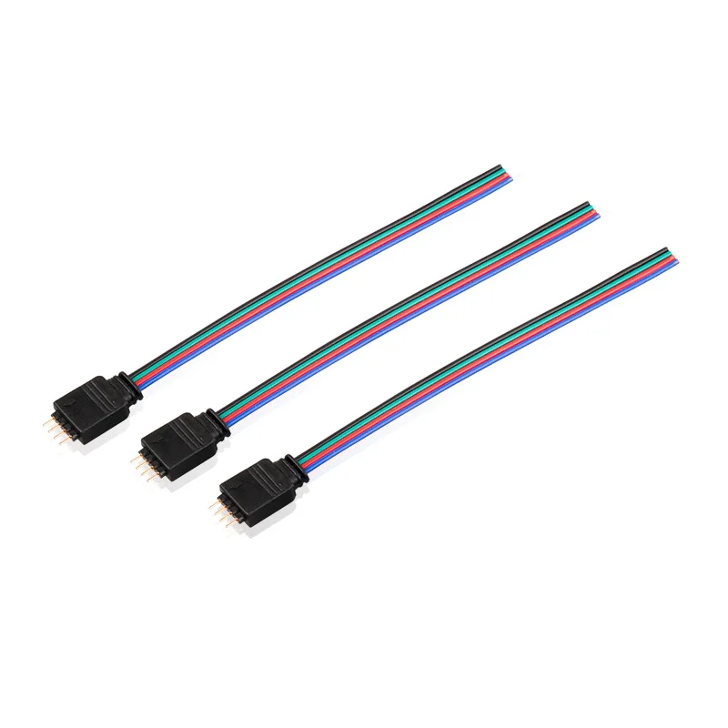 22AWG 10 см/15 см 4 Pin Черный RGB Мужской плоский удлинитель светодиодный адаптер