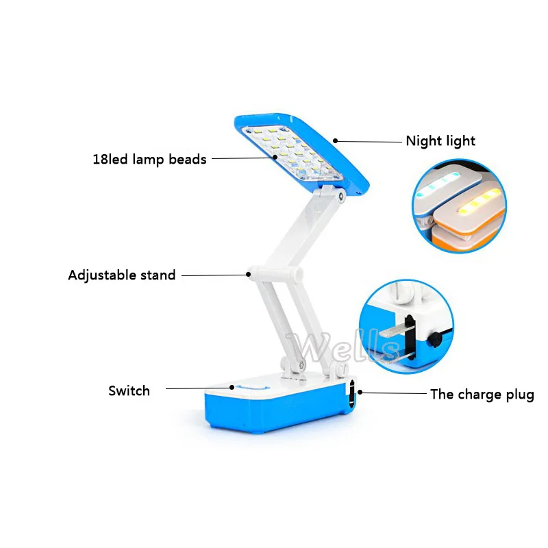Длительная мощность мини настольные лампы для чтения 700 мА · ч батарея Складная