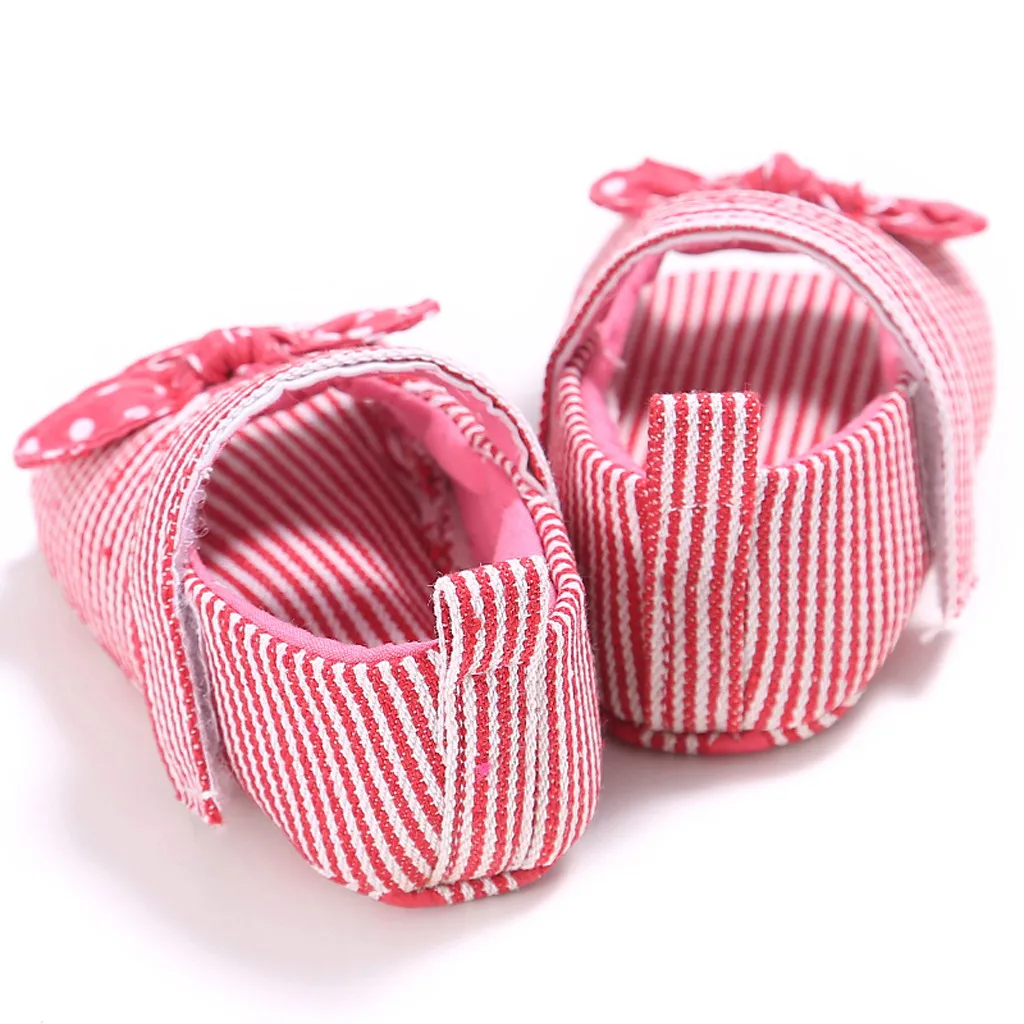 Детская обувь детская сандалии для новорожденных маленьких девочек в полоску с