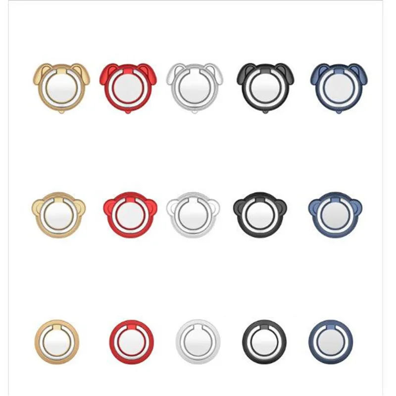 360 градусов головы собаки круг кольцо держатель мобильного телефона Lazy Car Magnet