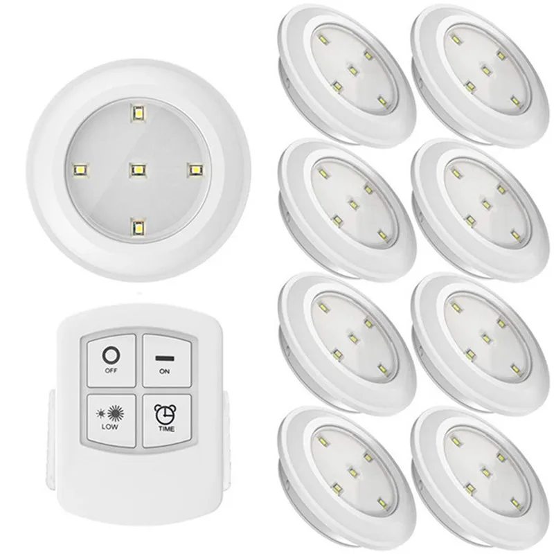 9 lamp 1 remote Светодиодный светильник на батарейках, беспроводной сенсорный датчик или пульт дистанционного управления, светодиодный ночник для гардероба, лестницы, ящика - Цвет: 9 lamp 1 remote