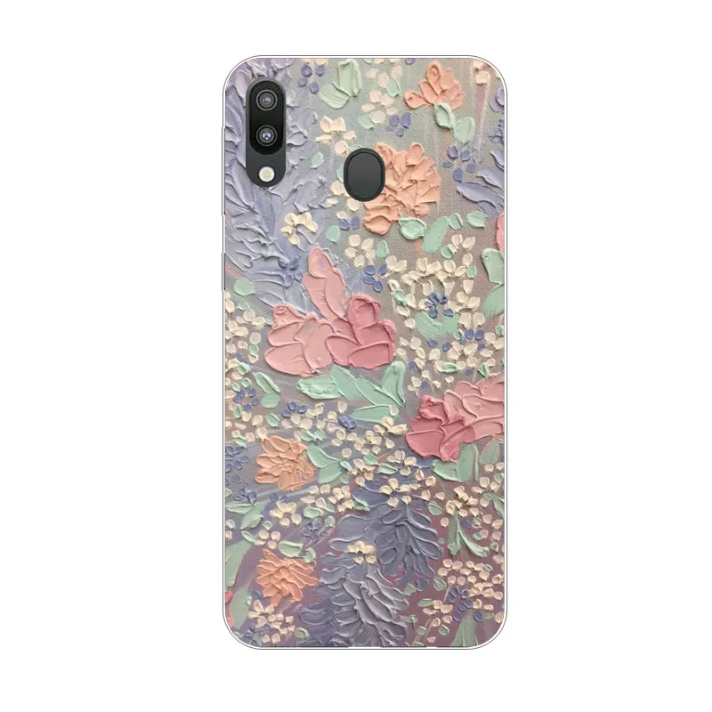 Чехол для samsung galaxy m20, силиконовая Мягкая задняя крышка из ТПУ с цветочным рисунком для samsung galaxy m10, Защитные чехлы для телефонов