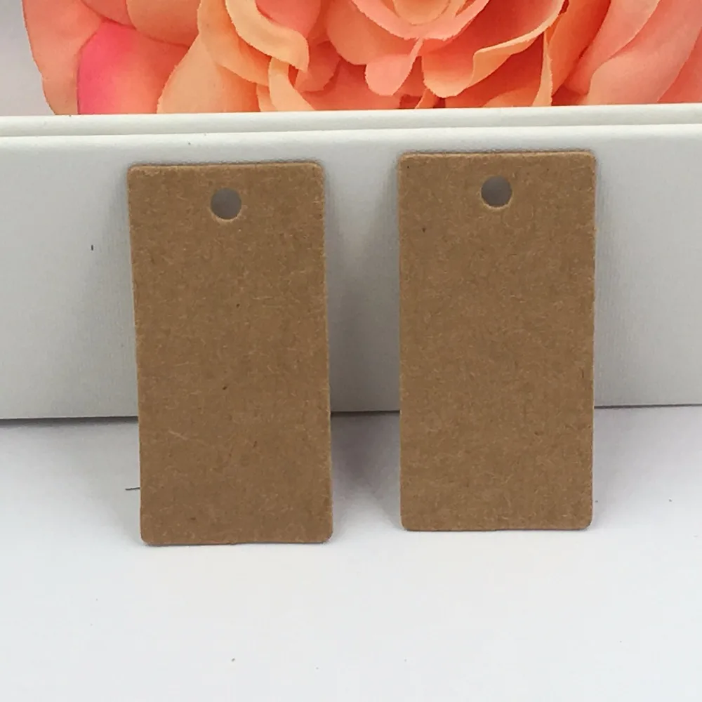 200 шт. 4*2 см коричневые подвесные бирки из крафт бумаги + струн DIY Подарочные