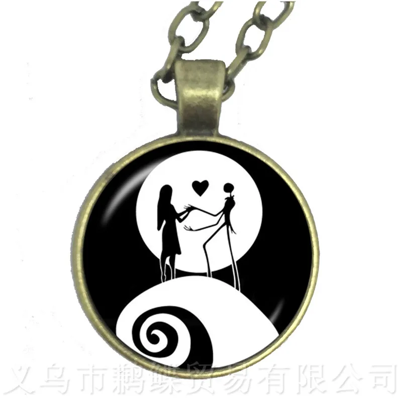 1 шт Джек Скеллингтон и Салли Кабошон ожерелье амулеты Хэллоуин ювелирные