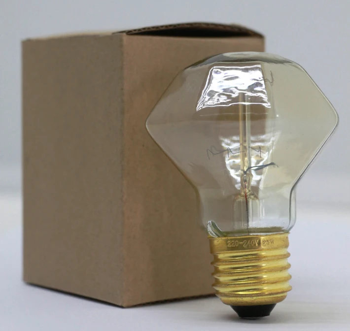 

40w E27 220v Vintage Edison Light Bulb Glass Diamond for Bar ,Coffee or Pendant Light