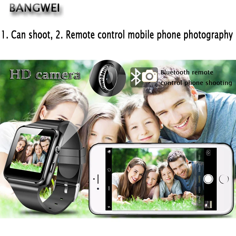 BANGWEI Bluetooth умные часы Android Телефонный звонок Relogio для мобильного телефона 2G GSM SIM TF