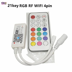 21k RF RGB wifi 4pin Magic Home DC5V 12 в 24 в Bluetooth беспроводной WiFi контроллер, RGB/RGBW IR RF светодиодный контроллер для 5050 WS2811 WS2812B светодиодный пиксель полосы - Цвет: 21k RF RGB wifi 4pin