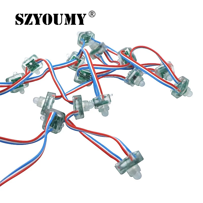 SZYOUMY DC 5 в 12 В WS2811 черный/RWB провод квадратные полноцветные RGB струны светодиодный