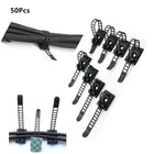 50 шт., черные липкие кабельные зажимы