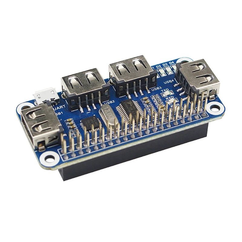 Usb хаб Raspberry Pi с 4 портами USB для UART Zero/W/3B/3B +|Демонстрационные стенды| |