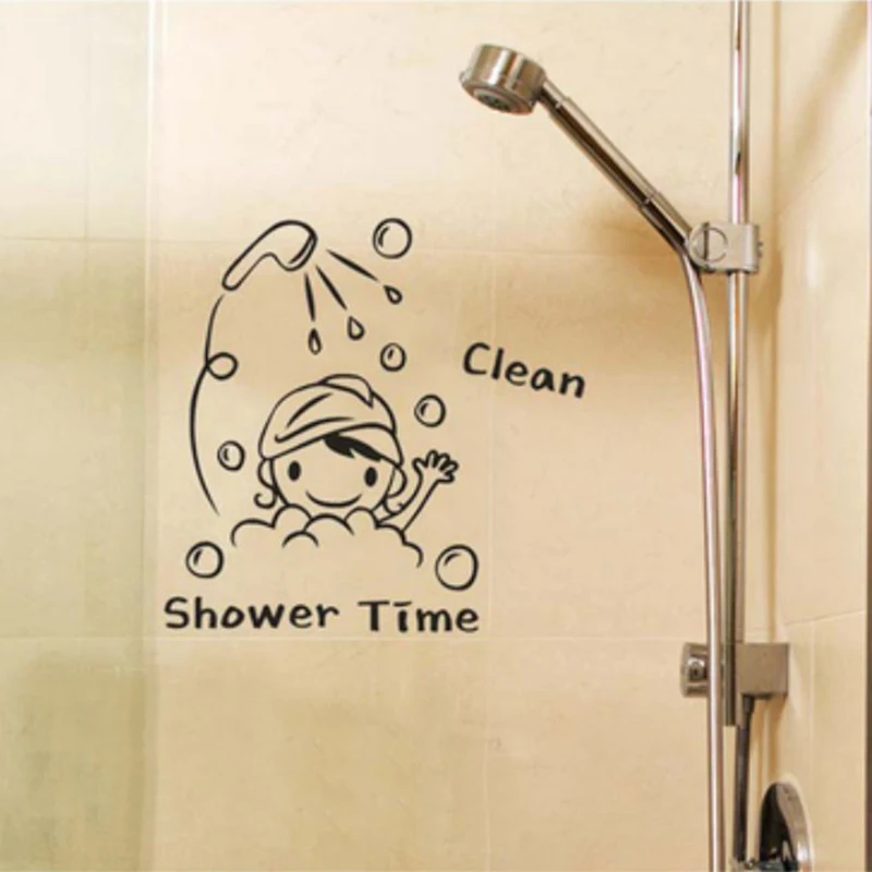 Стеклянные наклейки на стену ванной комнаты|stickers home decor|wall arttoilet sticker |
