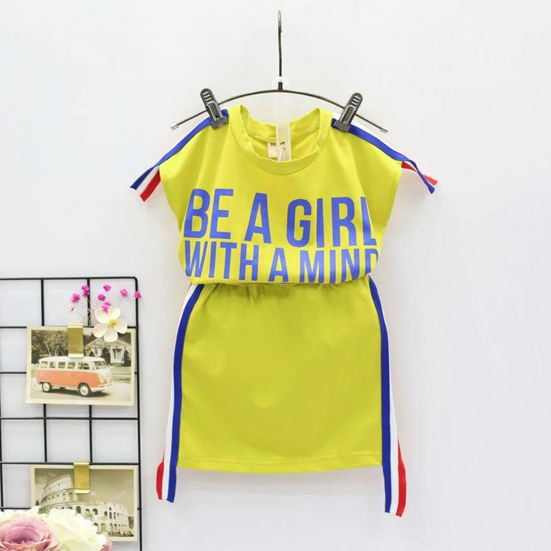 Детская одежда 2018 г. Новая летняя футболка без рукавов с буквенным принтом для