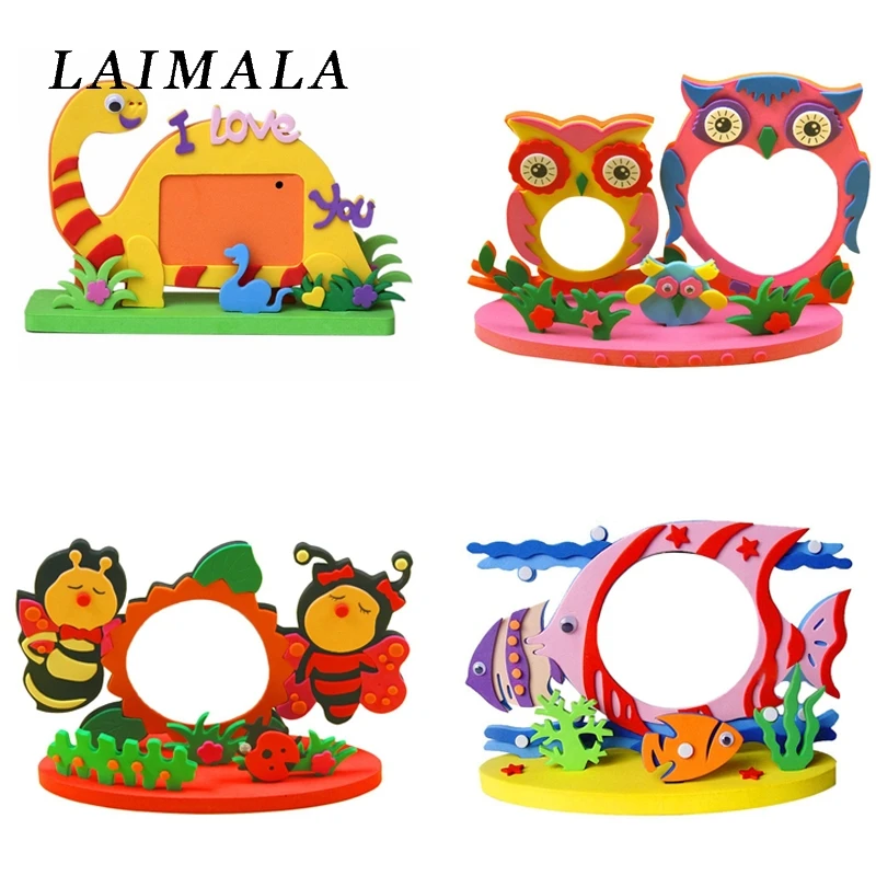 Легкие поделки EVA липкая наклейка животные фоторамки рамка пенопластовые