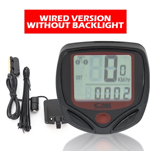 Wired Black Computer VICTGOAL беспроводной Велосипедный компьютер MTB спидометр для велосипеда светодиодный Многофункциональный проводной одометр термометр Секундомер - Цвет: Wired Black Computer