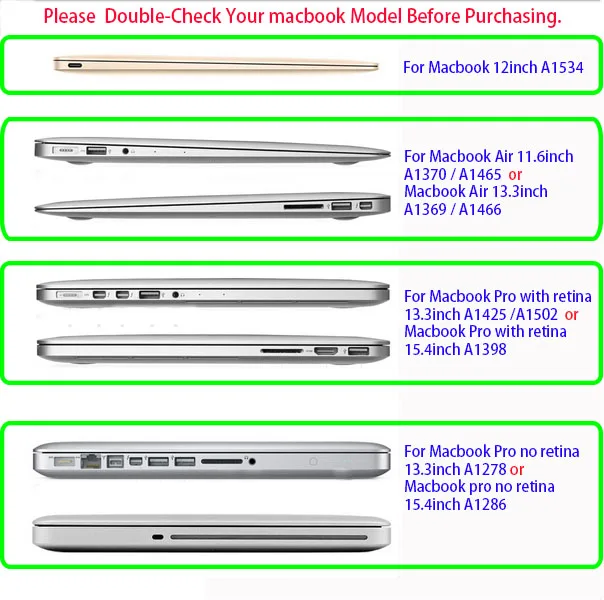 Новый жесткий чехол из искусственной кожи для ноутбука Macbook Air 13 11 Pro 15 с дисплеем