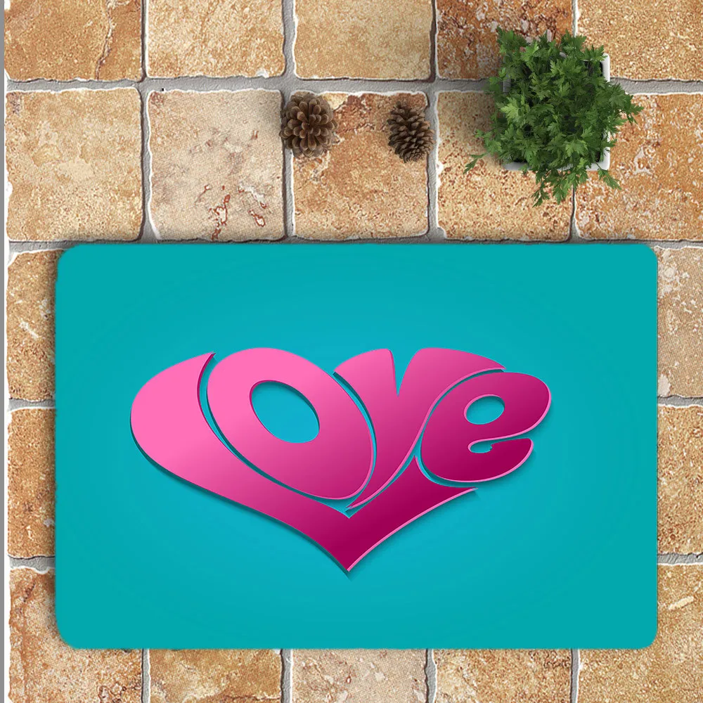 9 styles door carpet entrance Valentine's Day Printed Non-Slip Rug Dining Floor Mat Room Home Bedroom Carpet home Decor F300111 | Дом и
