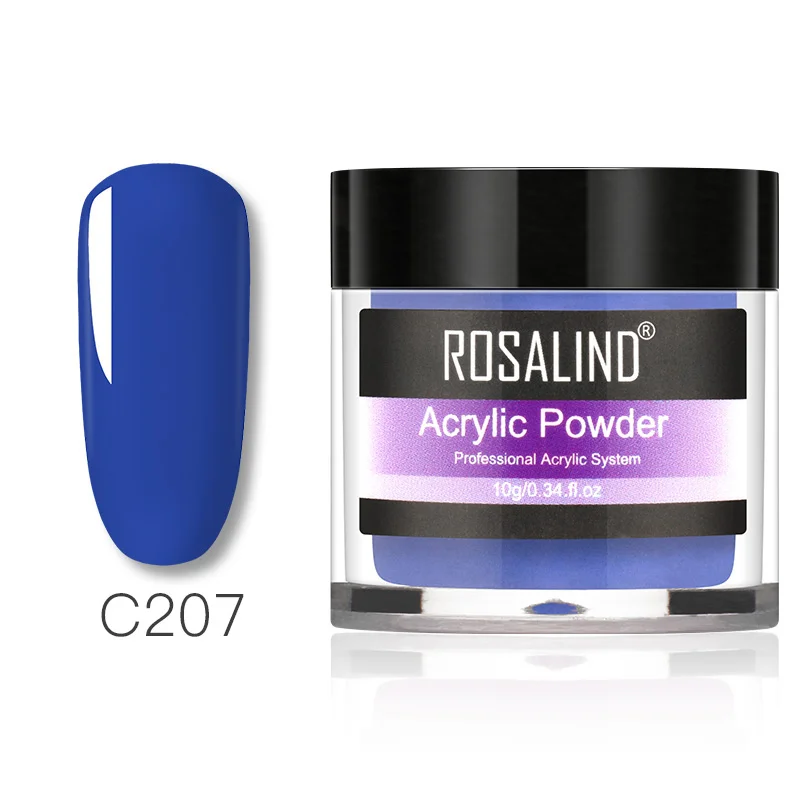 C207 Акриловый порошок ROSALIND, полигель для наращивания ногтей, украшения для дизайна ногтей, набор для маникюра с кристаллами, аксессуары для ногтей - Цвет: C207
