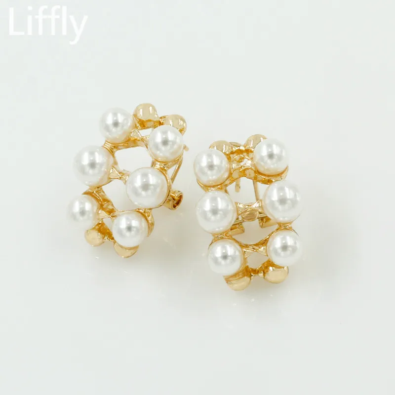 Белый жемчуг комплекты украшений для женщин золотое ожерелье двойных слоев