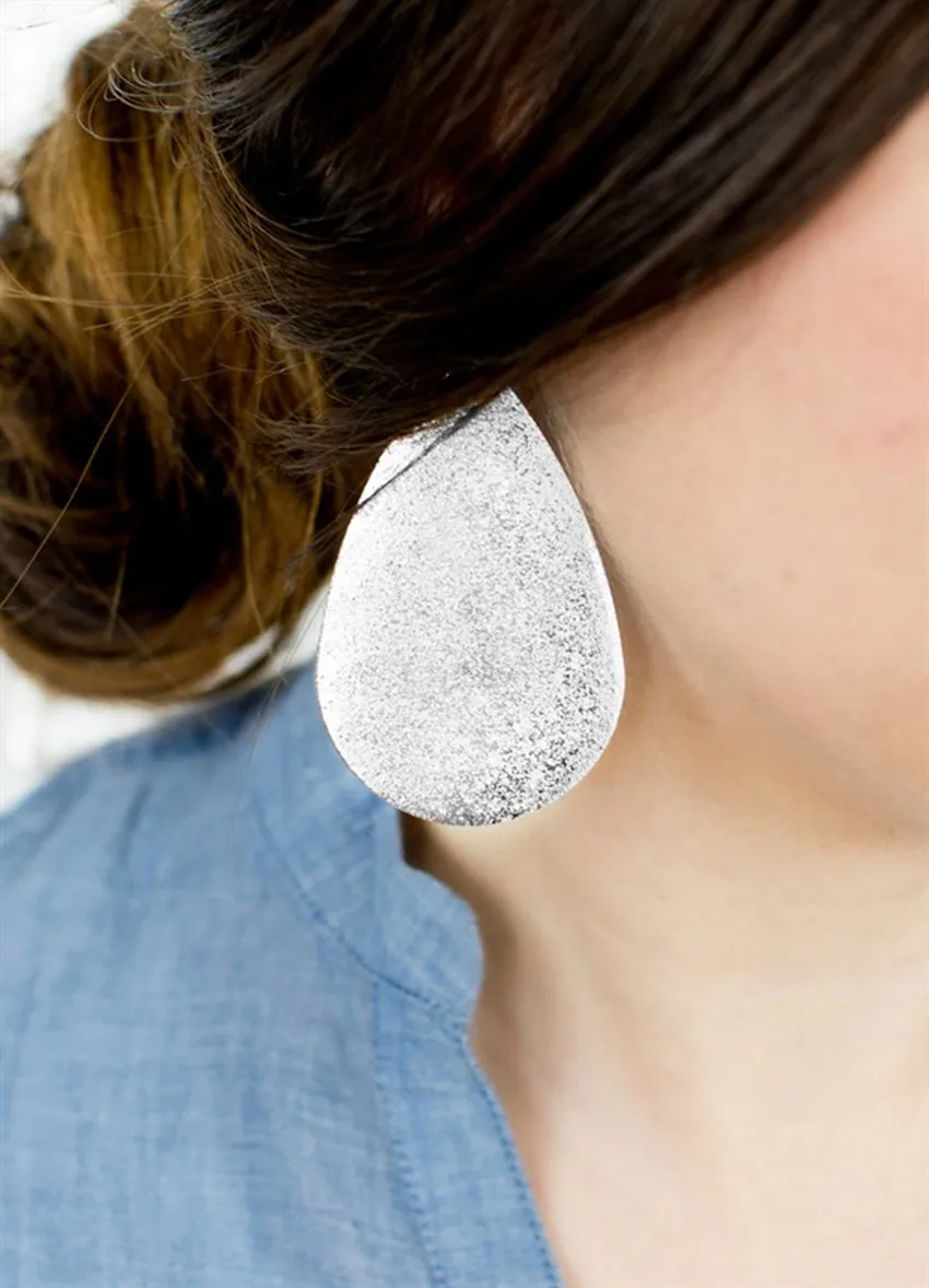 Женские серьги-капли ZWPON из большого сплава с текстурой в виде грубой воды