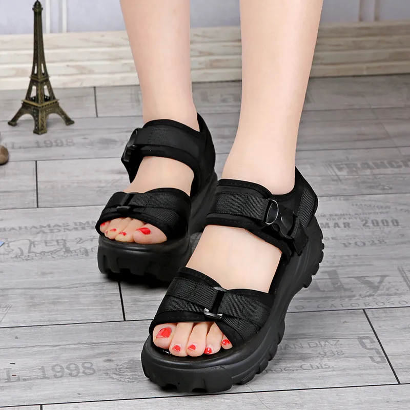 COOTELILI Beach Sandals For Women Buckle Strap Platform Woman Summer Flat Shoes women shoes | Обувь