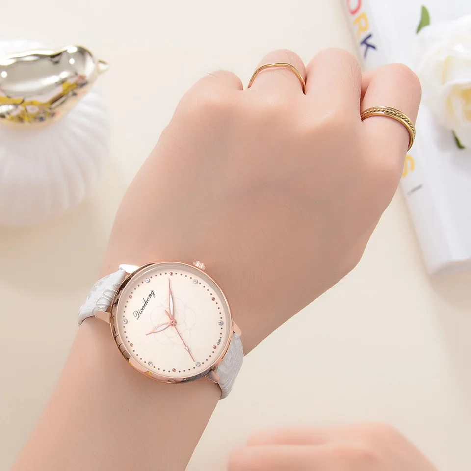 Часы женские модные роскошные спортивные часы браслет кожаный ремешок простой с