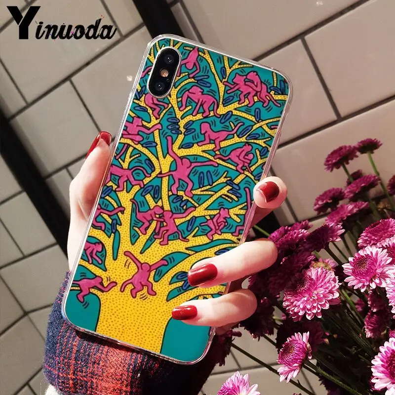 11pro MAX Keith Haring art роскошный уникальный прозрачный чехол из ТПУ для iPhone X XS 6 6s 7 7plus 8