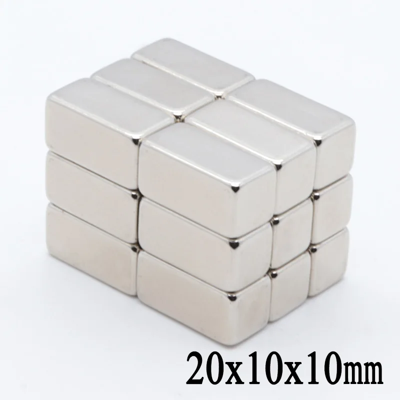 20 шт. 20x10x10 мм N52 Мощный маленький редкоземельный постоянный магнит Блок Неодимовый магнит холодильник