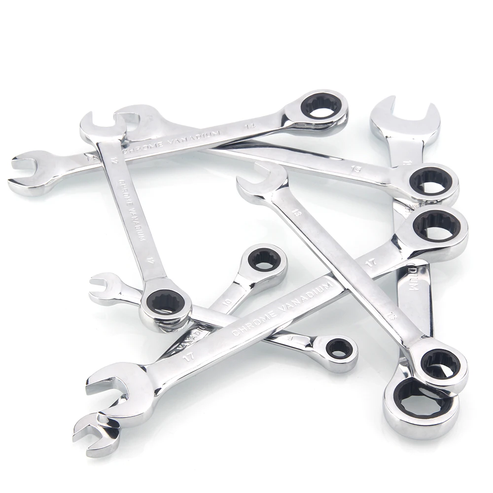 Трещотка комбинация гаечный ключ ручные инструменты CR V сталь Открытое кольцо