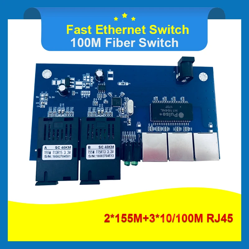 10/100 м Быстрый Ethernet коммутатор конвертер 25 км волоконно оптический медиа