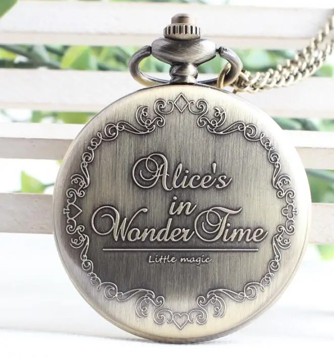 

Alice is in wonderland quartz antique pocket watch women