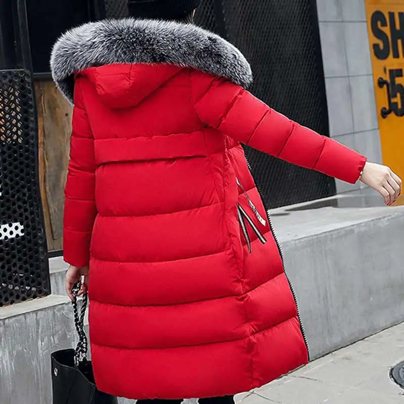 HEE GRAND/Женская парка с меховым воротником длинная теплая капюшоном на весну осень