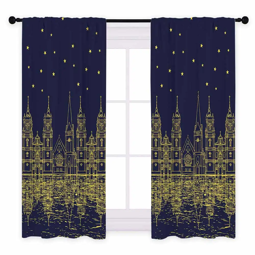 Style E1 - 2pcs Miracille европейские строительные оконные шторы 3D печатные французские окна элегантная, для гостиной затемненные шторы для спальни комнаты - Цвет: Style E1 - 2pcs