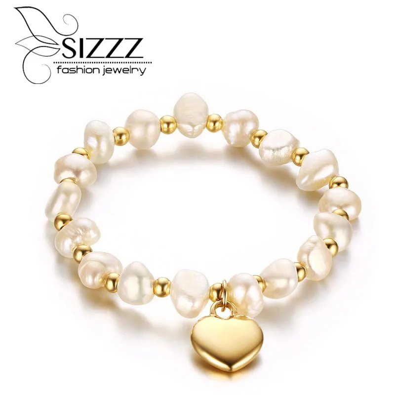 

SIZZZ Fashion Jewelry 16.5CM Stainless Steel Heart Bracelet&Bangles For Women