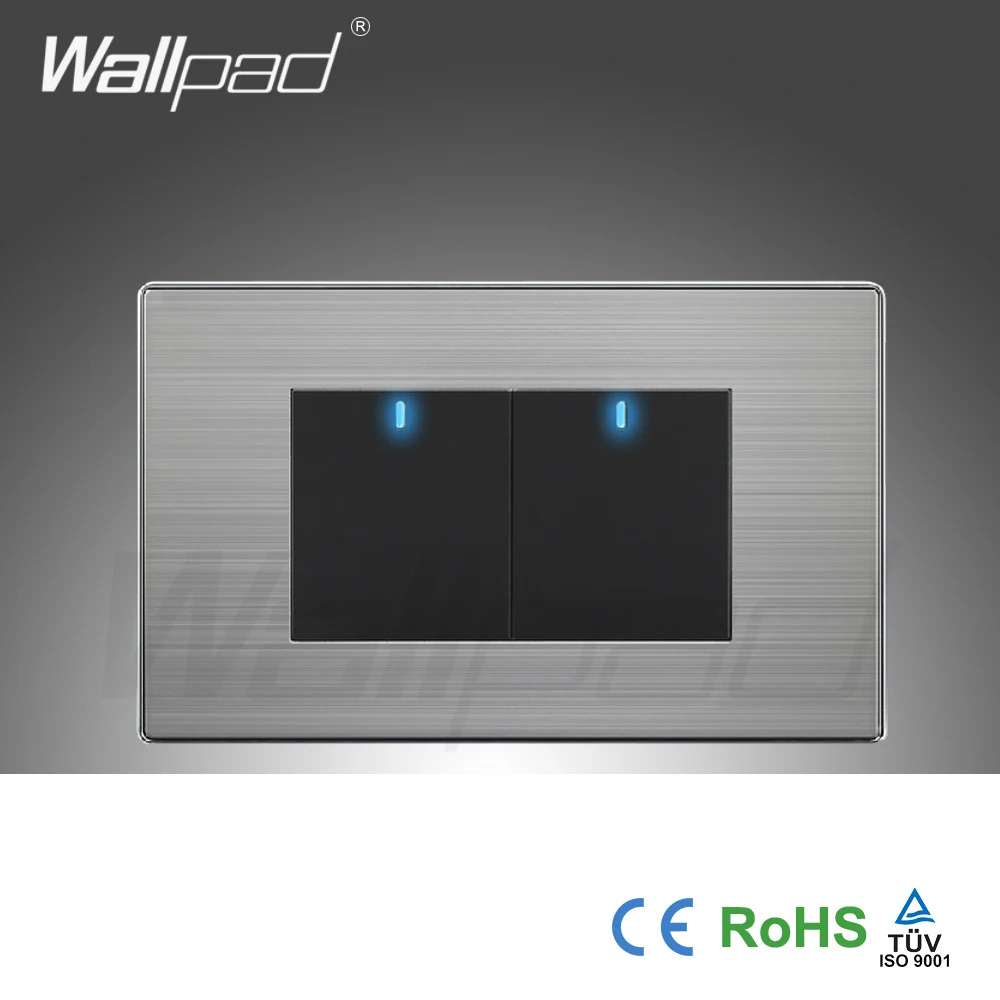 Лидер продаж! 2 Gang 2 Way адррес Wallpad Кнопка настенный выключатель света с Светодиодный индикатор Interrupteur коммутаторы