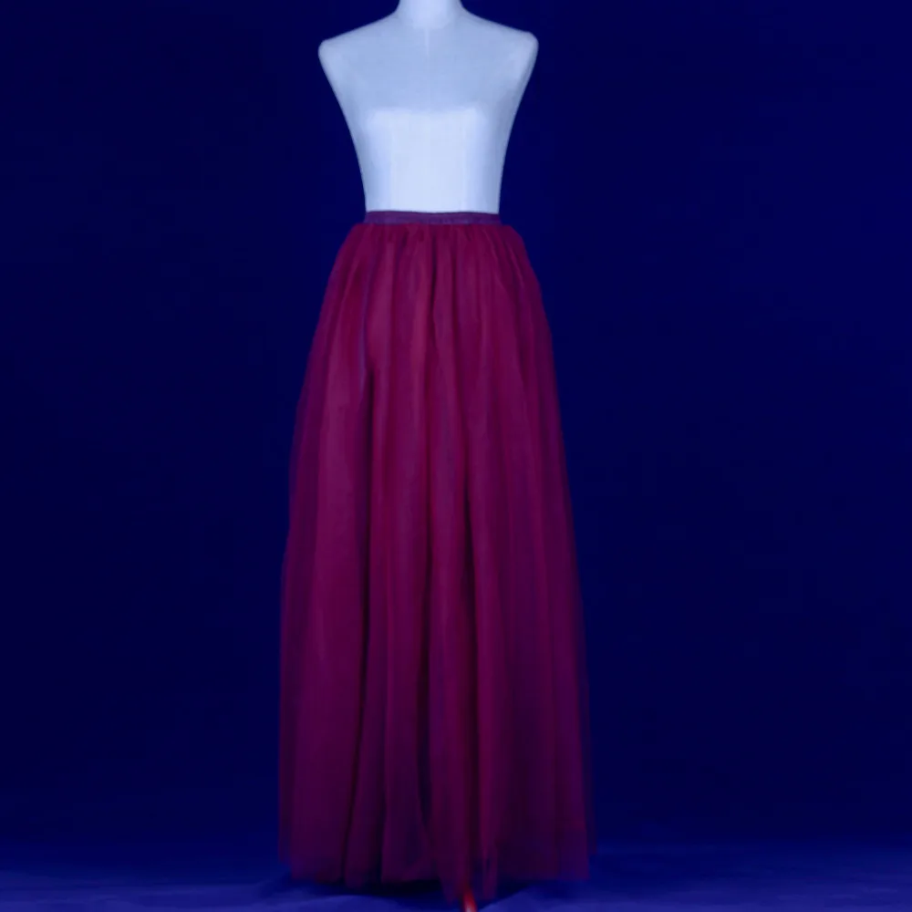 Vestidos Saias Femininas длинные фатиновые юбки макси юбка Эластичная лента нескольких слоев пол Длина невесты длинная юбка Лидер продаж