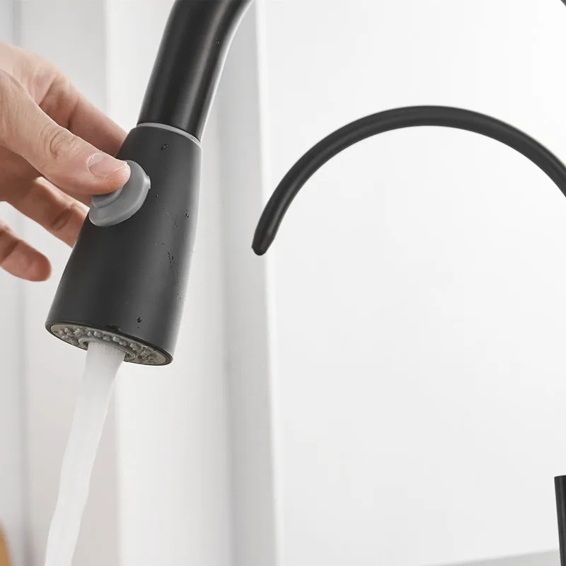 Черный кухонный кран вытяжной 3 ходовой фильтр для воды смеситель раковины