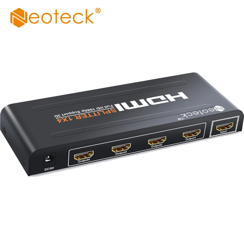 Neoteck 1080P 4 канальный HDMI совместимый сплиттер HD концентратор 1x4 3D усилитель