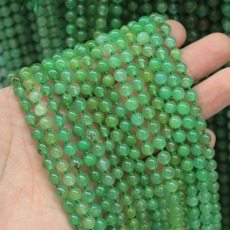 Оптовая продажа! 5 нитей! Бисер из хризопраза AA бисер натурального камня для