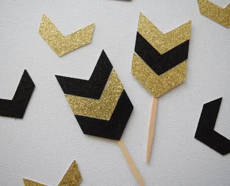 Блеск стрелка шеврон в богемном стиле на день рождения бокалы для кексов