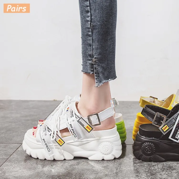 2019 г. новые женские босоножки на массивной платформе летние пляжные сандалии с